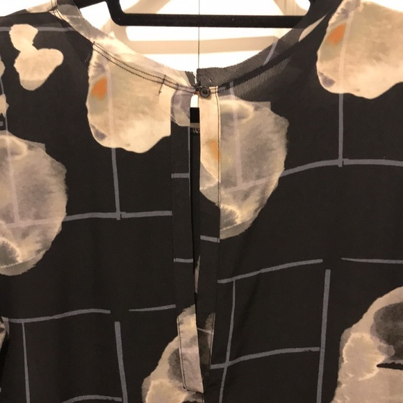 Humanoid Floral & Geometric Grid Lines Silk Dress - Picture 5 of 7